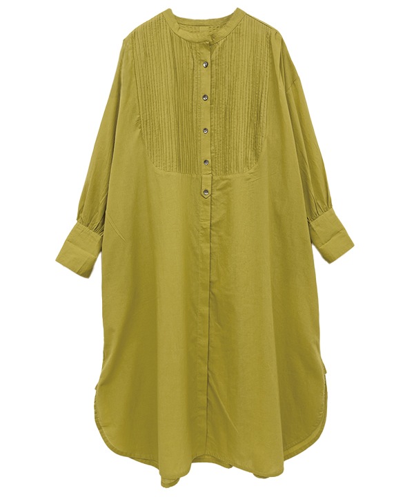 ピンタックコットンシャツワンピース 25W013