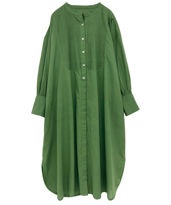 ピンタックコットンシャツワンピース 25W013