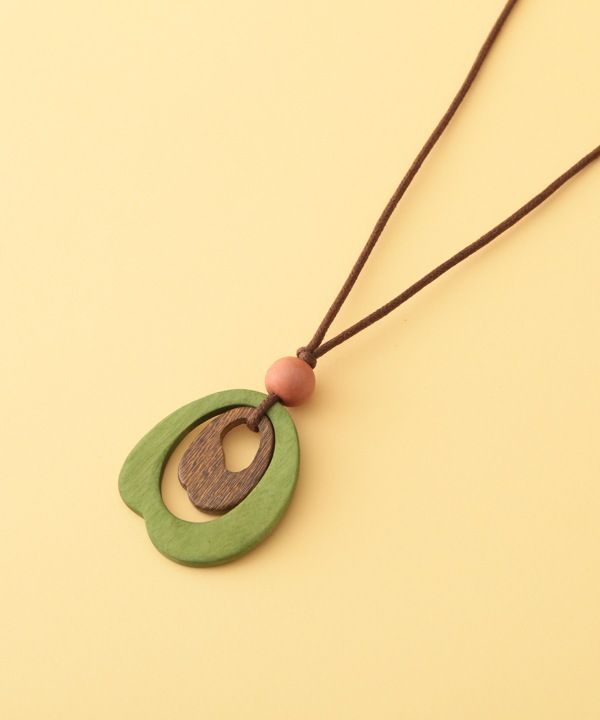 ウッド アボカドタイプネックレス A25WPN088GN