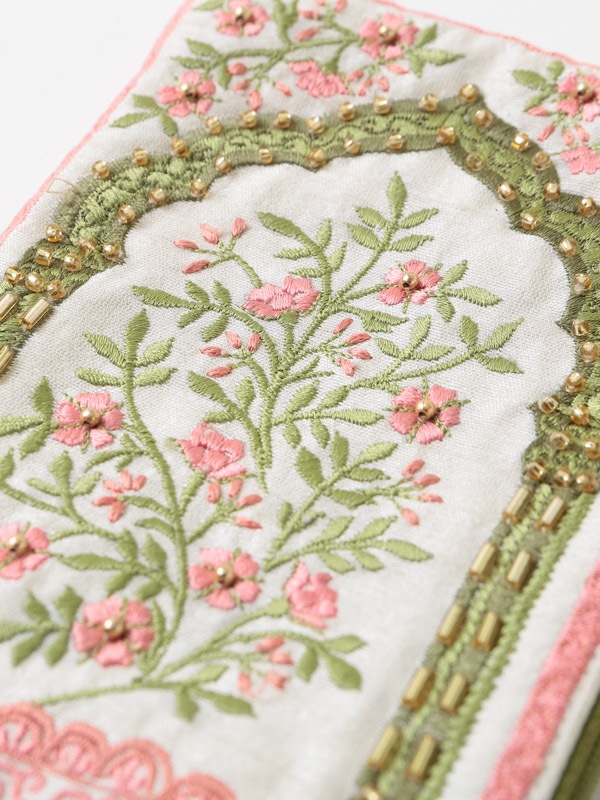 インドドア刺繍ポーチ 14×10cm （3カラー）M42-2094