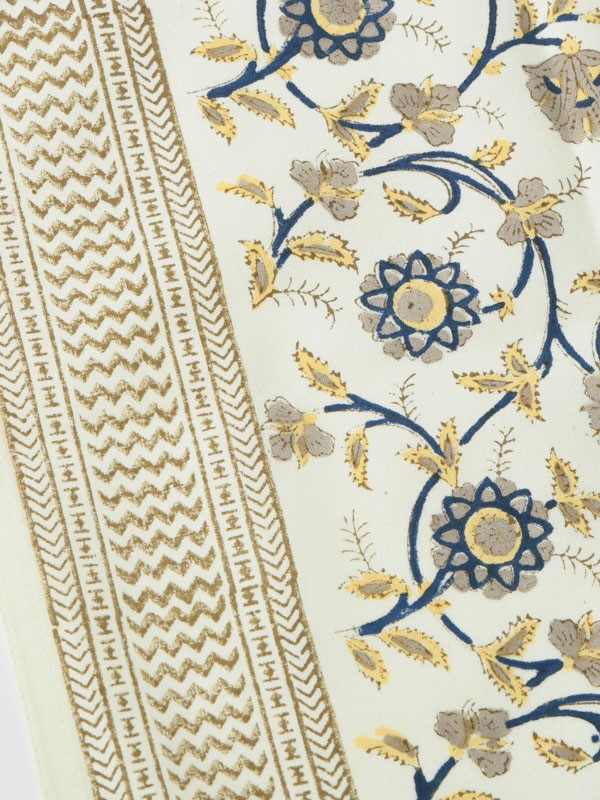 ブロックプリントテーブルランナー（2カラー）M20-2369