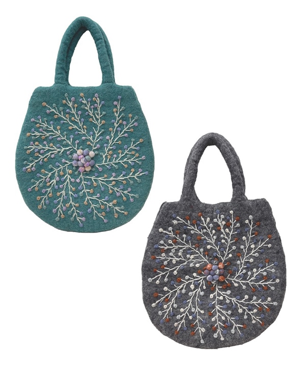 ウール ラディアル刺繍 卵型フェルトバッグ H25W273 | 25AWから選ぶ