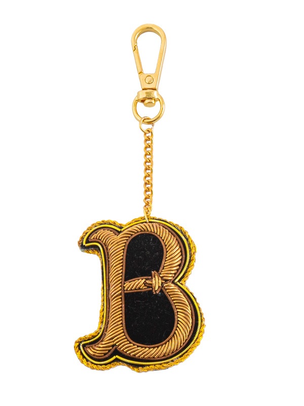 ザリ刺繍アルファベットA-Z バッグチャーム（キーホルダー） M21-1793