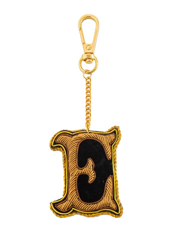 ザリ刺繍アルファベットA-Z バッグチャーム（キーホルダー） M21-1793