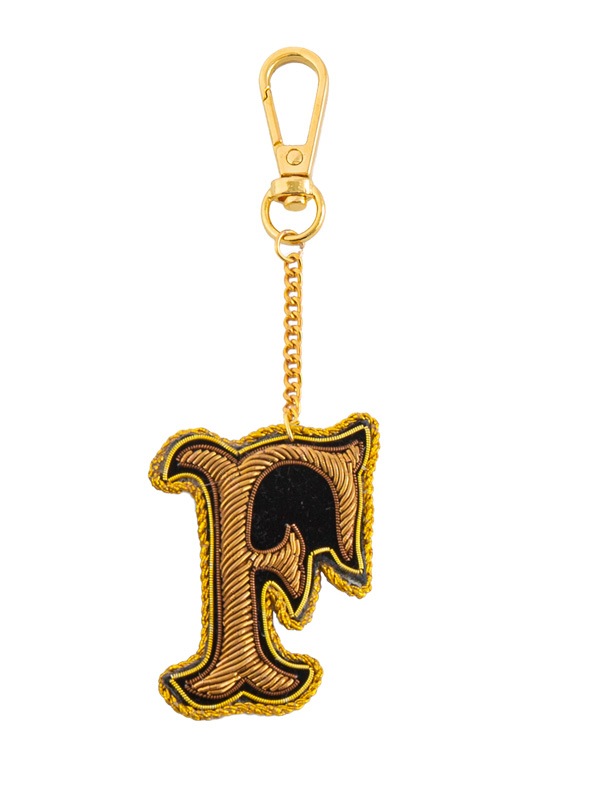 ザリ刺繍アルファベットA-Z バッグチャーム（キーホルダー） M21-1793