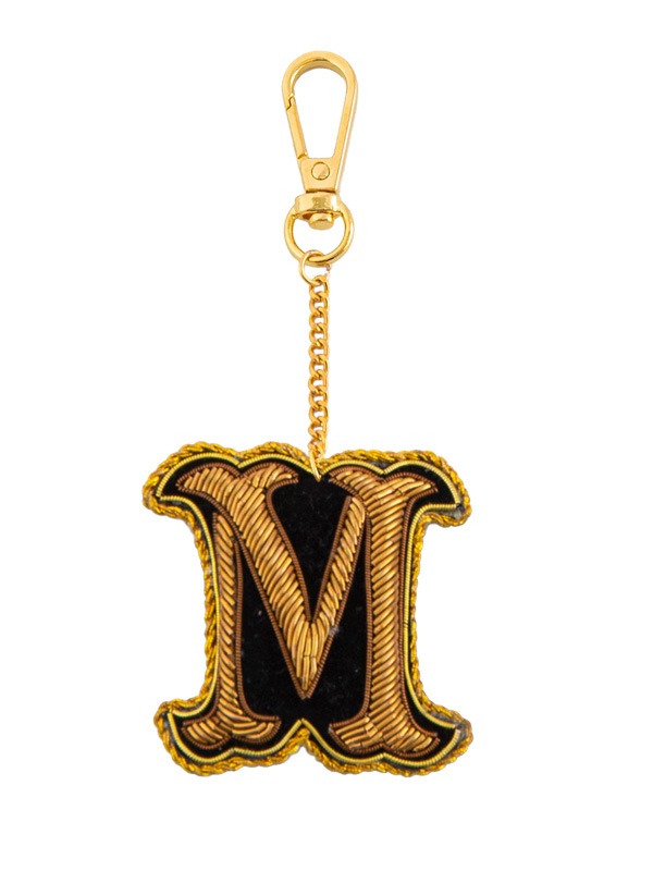 ザリ刺繍アルファベットA-Z バッグチャーム（キーホルダー） M21-1793