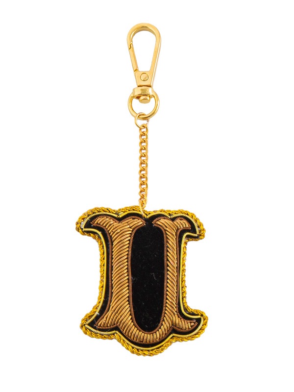 ザリ刺繍アルファベットA-Z バッグチャーム（キーホルダー） M21-1793