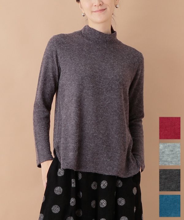 ふんわりカットソー ハイネックプルオーバー 24W075