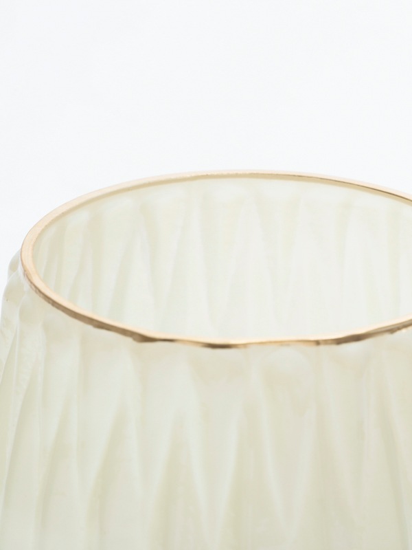 ガラスベース キャンドルホルダー（ミルクカラー）11cm M15-1336