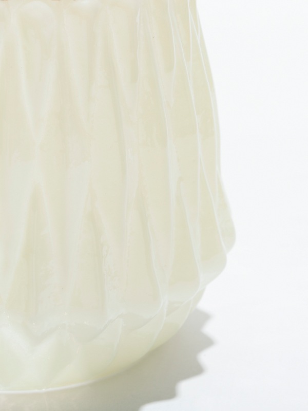 ガラスベース キャンドルホルダー（ミルクカラー）11cm M15-1336