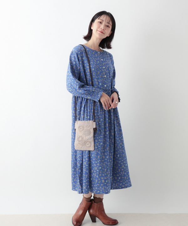 ミニフラワープリントコットン2wayワンピース 25W025