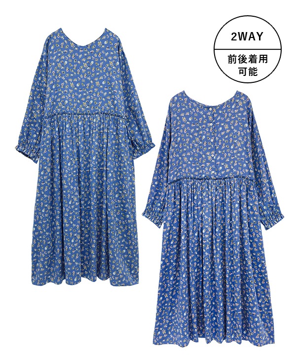 ミニフラワープリントコットン2wayワンピース 25W025