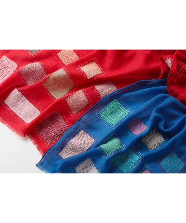 パッチワーク刺繍入りショール B26W001 【8月下旬頃入荷予定】 | 服飾