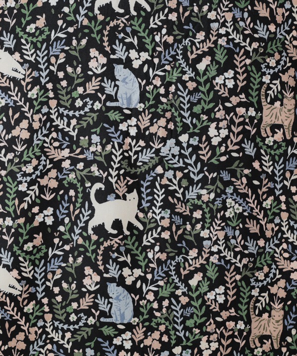 CAT＆フラワープリントレーヨンブラウス 25W030