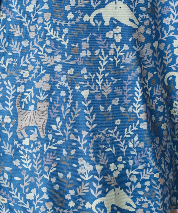 CAT＆フラワープリントレーヨンブラウス 25W030