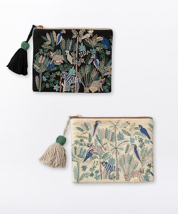 じゅんじゅん⑥ポーチ ビーズ刺繍ポーチ 18×13cm （4カラー）M42-2410 | すべての商品