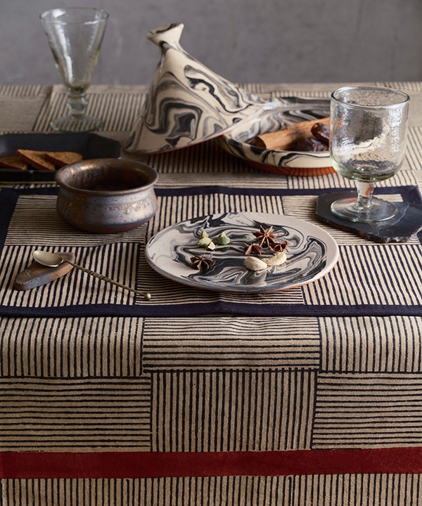 ブロックプリント エプロン M27-2760