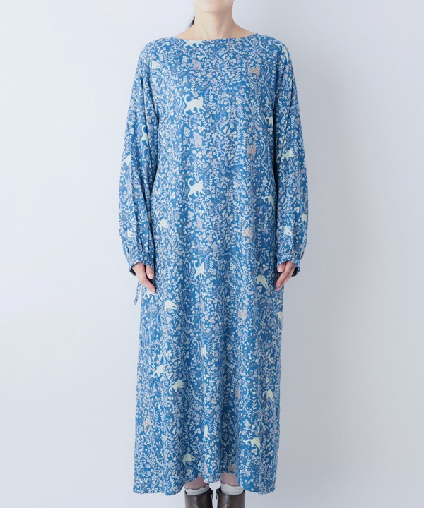 CAT＆フラワープリントレーヨン2wayワンピース 25W031