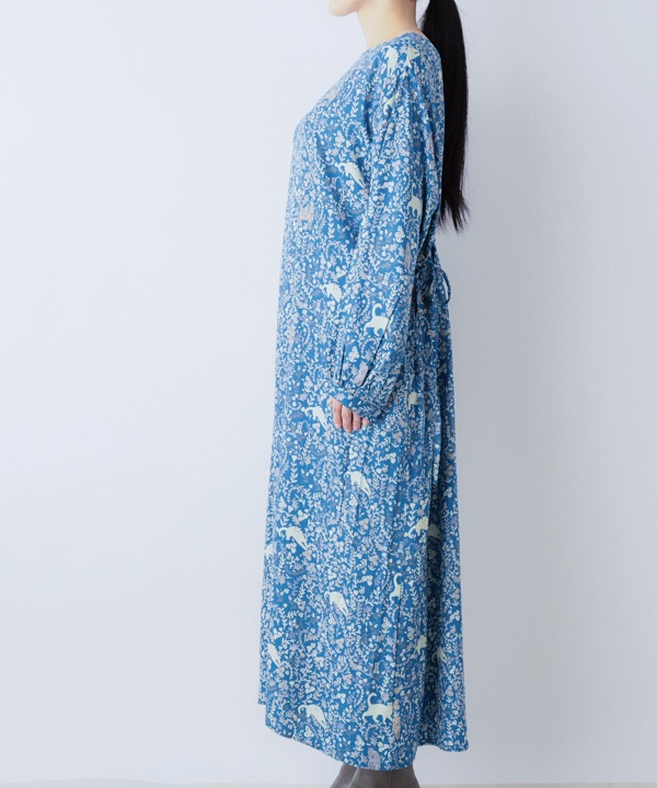 CAT＆フラワープリントレーヨン2wayワンピース 25W031