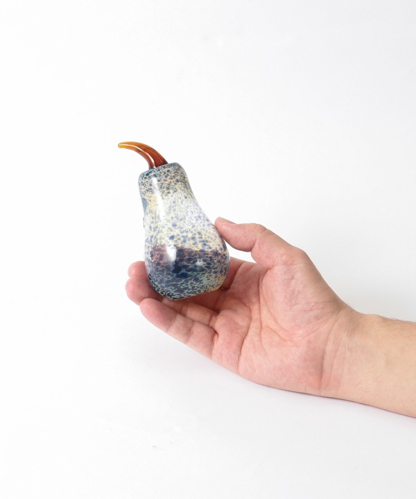 ガラスオブジェ 洋梨 ブルー M18-2622