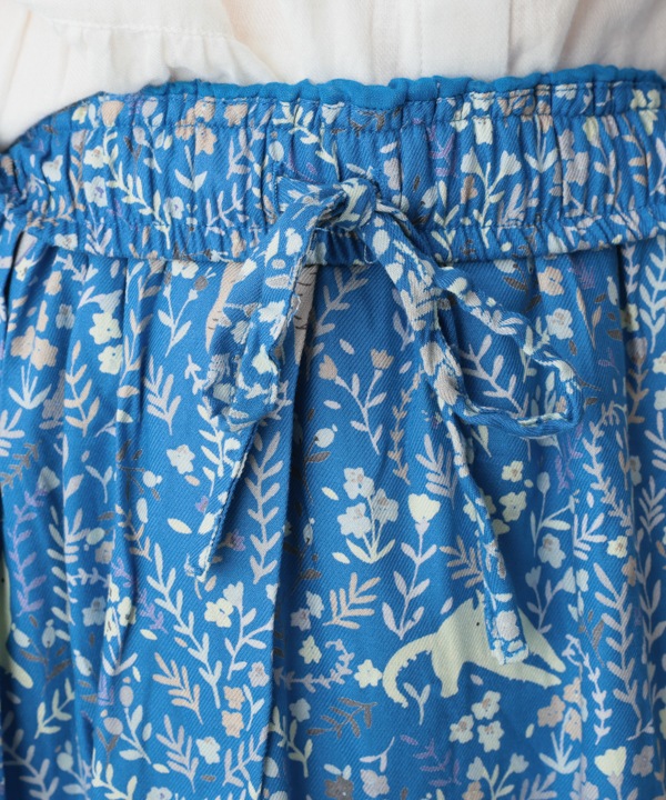 CAT＆フラワープリントレーヨンスカート 25W032