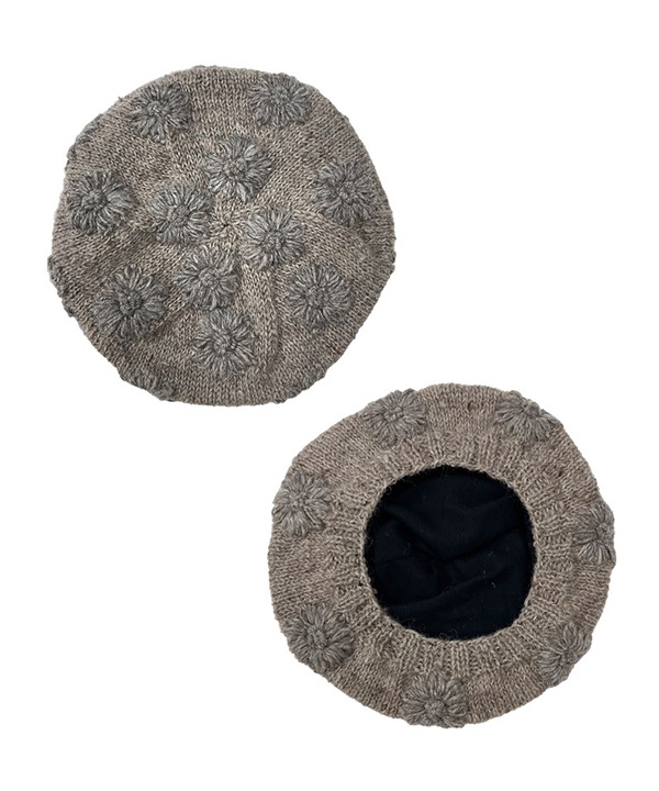 ウール シンプルフラワー ニットベレー H25W294