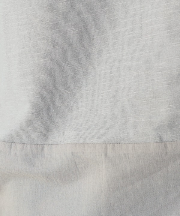 コットンスラブ天竺裾切替Tシャツ 25W034