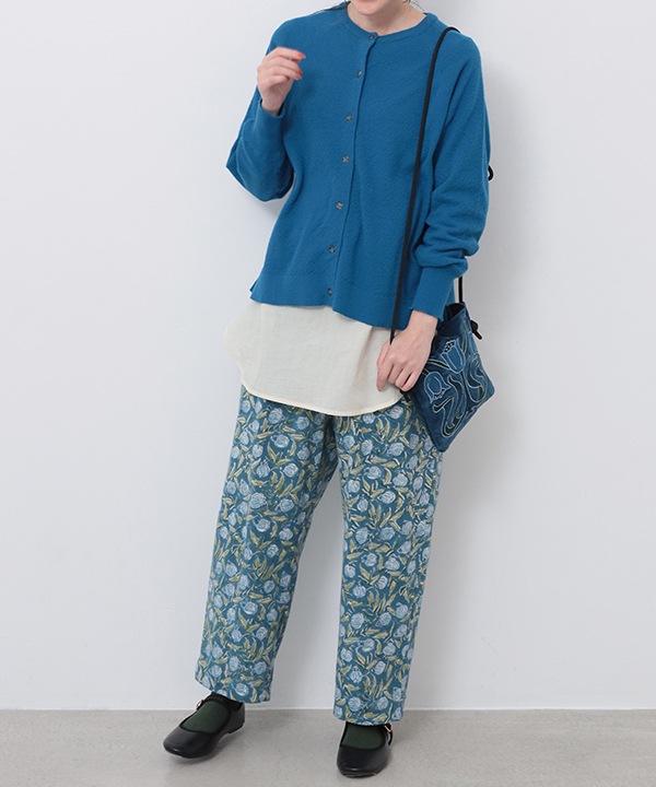 コットンスラブ天竺裾切替Tシャツ 25W034