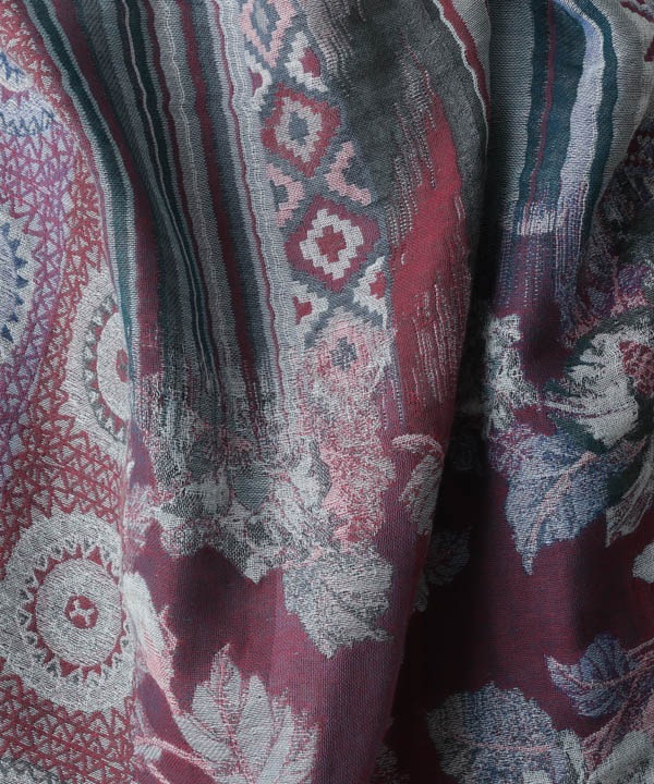 コットン混 花柄ジャガードショール（2カラー）50x180cm B24W008 