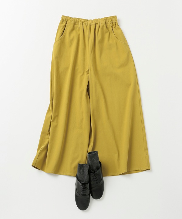 起毛コットンウエストゴムワイドパンツ 25W038