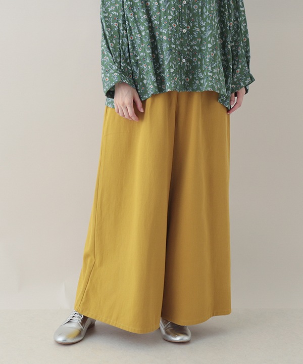 起毛コットンウエストゴムワイドパンツ 25W038