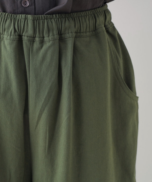 起毛コットンウエストゴムワイドパンツ 25W038