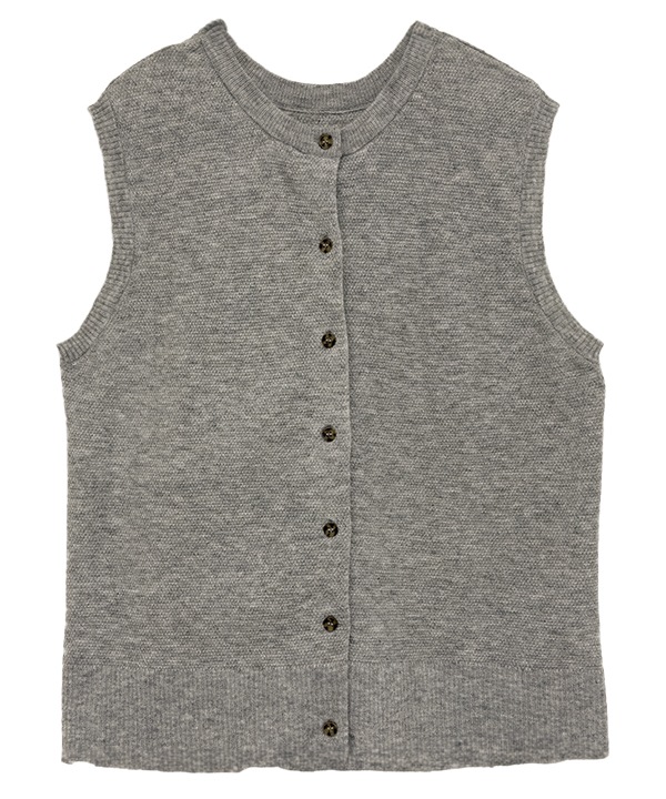 かのこ編み再生ポリエステルニット2wayベスト 25W039