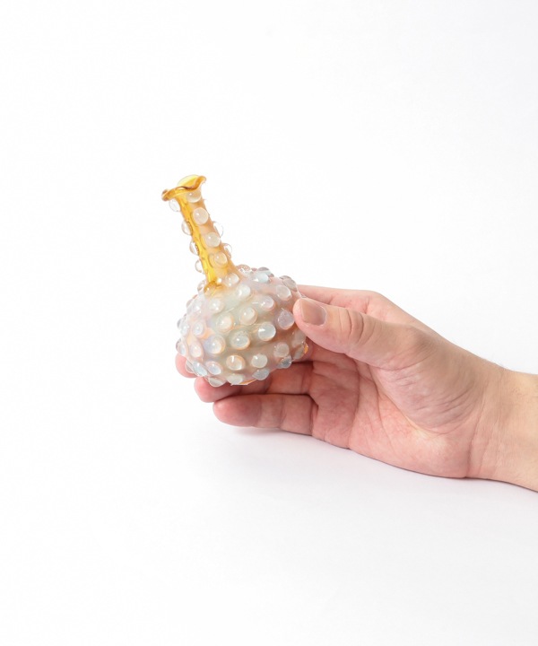 デザインガラスベース ドットイエロー M18-2629