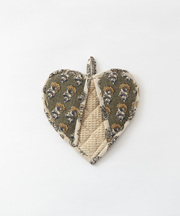 スラブコットンプリント ハートミトン M19-2637