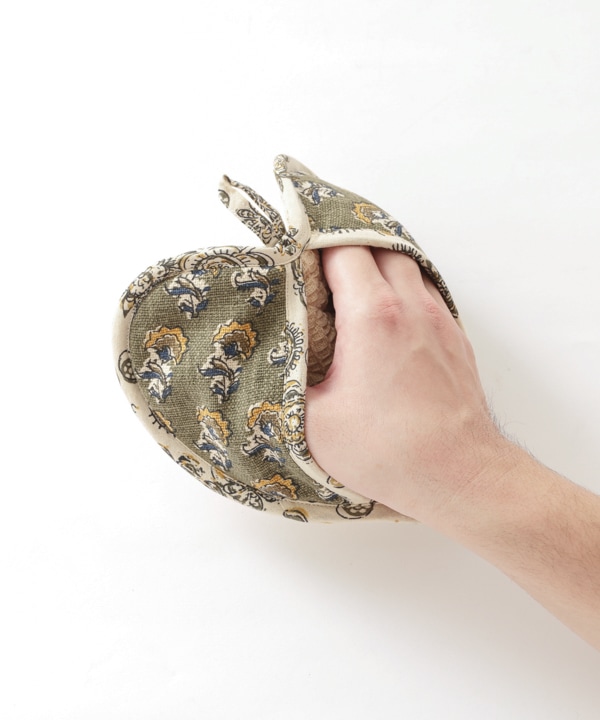 スラブコットンプリント ハートミトン M19-2637