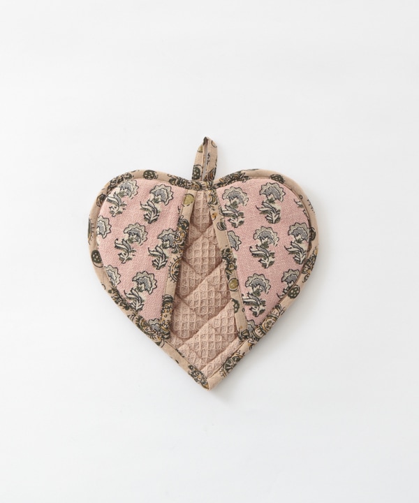 スラブコットンプリント ハートミトン M19-2637