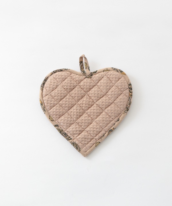 スラブコットンプリント ハートミトン M19-2637