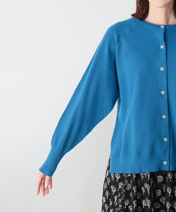 かのこ編み再生ポリエステルニット2wayカーディガン 25W040