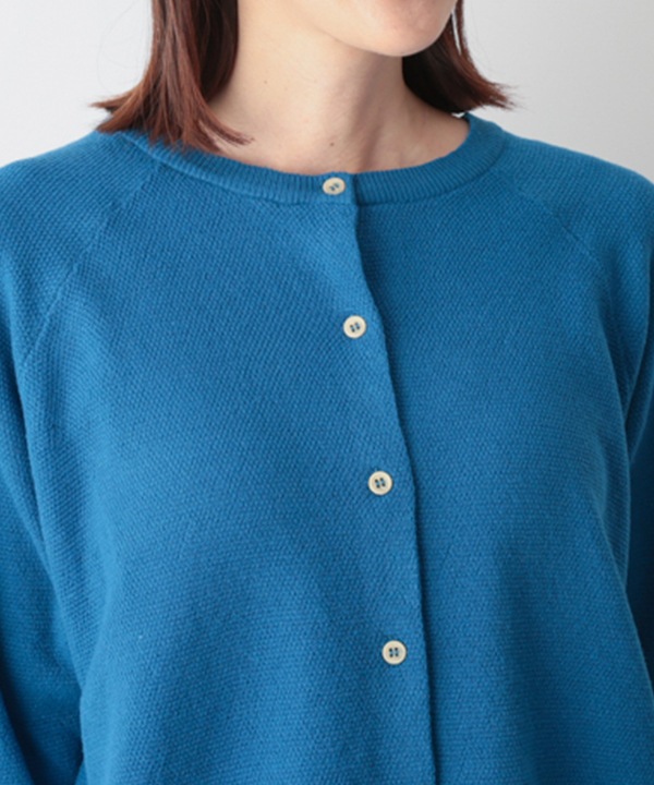 かのこ編み再生ポリエステルニット2wayカーディガン 25W040