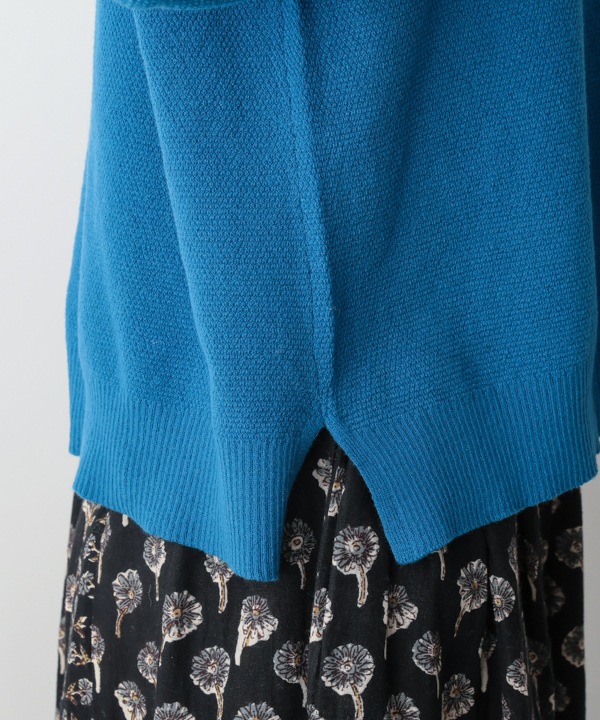 かのこ編み再生ポリエステルニット2wayカーディガン 25W040