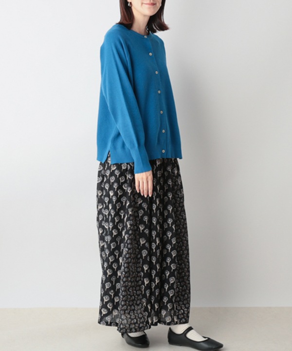 かのこ編み再生ポリエステルニット2wayカーディガン 25W040