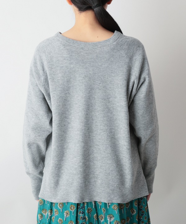 かのこ編み再生ポリエステルニット2wayカーディガン 25W040