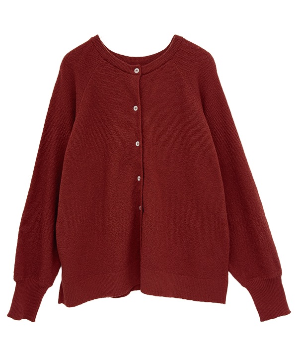 かのこ編み再生ポリエステルニット2wayカーディガン 25W040