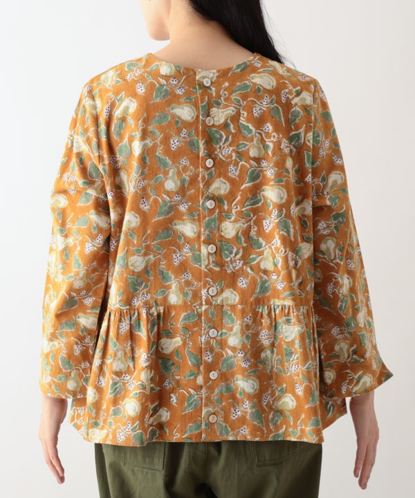 IROIROブロックプリント起毛コットン2wayブラウス 25W042