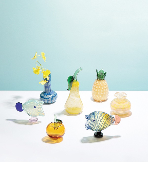 デザインガラスベース イエローライン M18-2631 