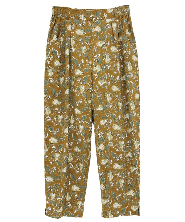 IROIROブロックプリント起毛コットンゆったりテーパードパンツ 25W044