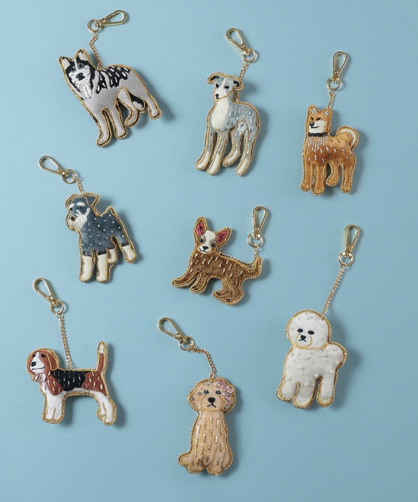 ザリ刺繍キーホルダー チワワ M21-2997【3月上旬頃入荷予定】