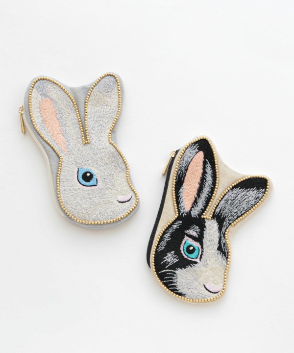 小川智大 刺繍ポーチ 楽天市場】うさぎ ／ ネコ 刺繍ポーチ M42-2009 小物入れ 小物