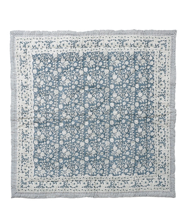 ブロックプリント コットンキルトケット M30-2748